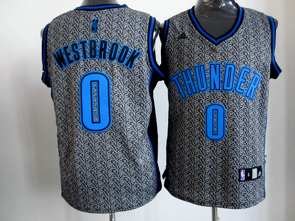  NBA Oklahoma City Thunder 0 Russell Westbrook Static Fashion Swingman Jersey